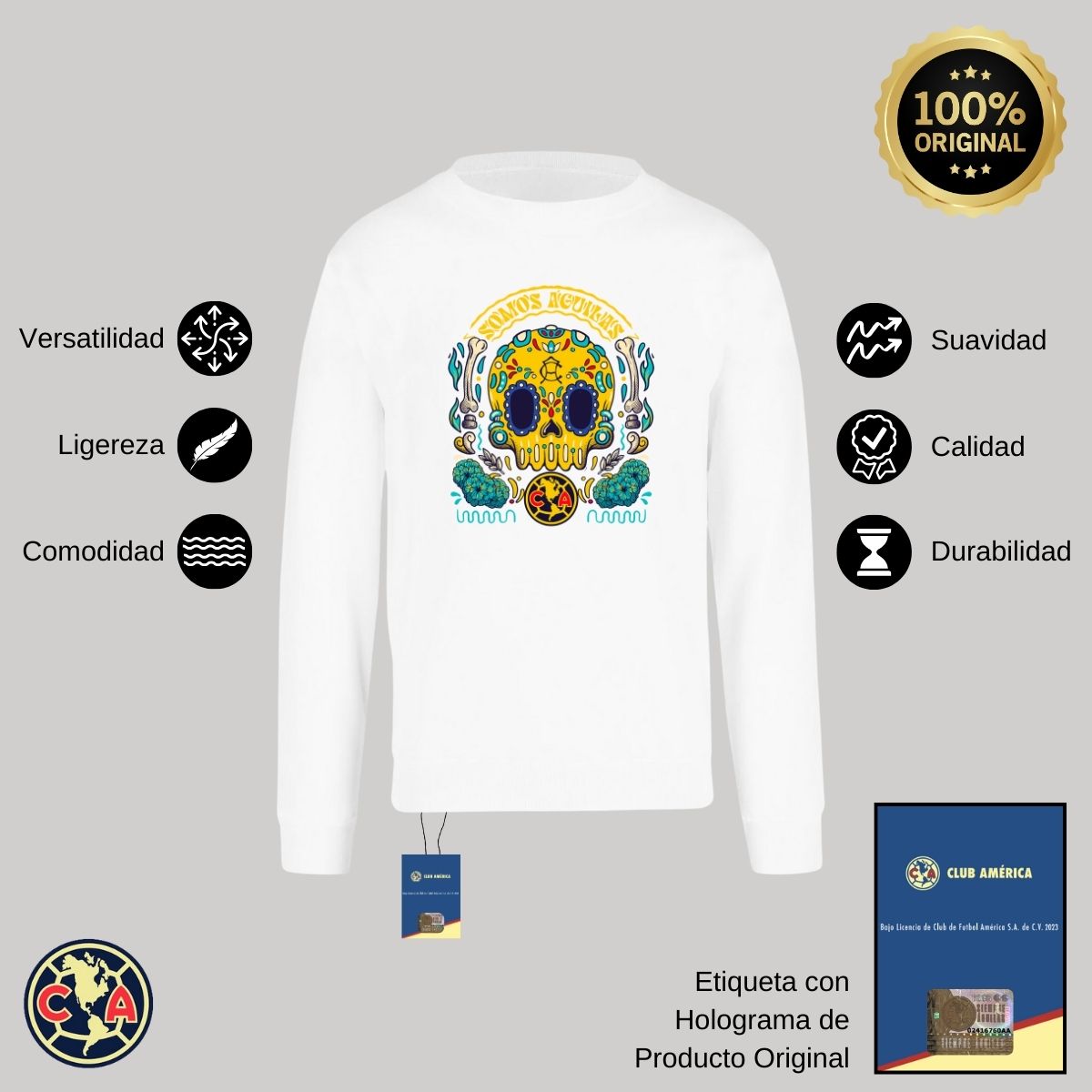 Sudadera Hombre América Día de Muertos