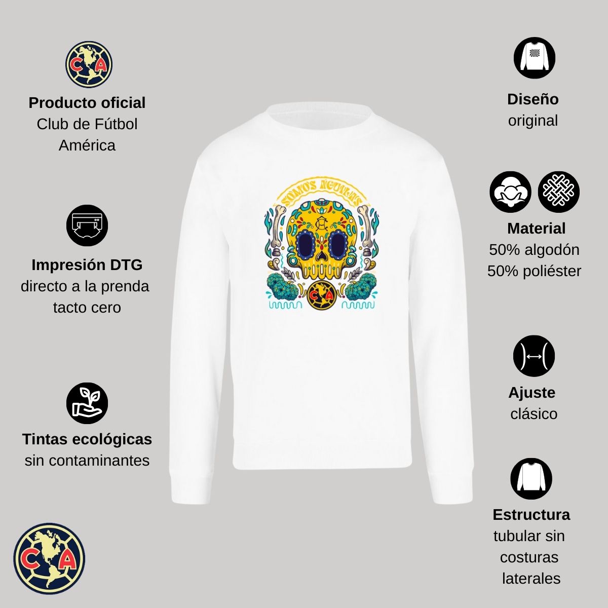 Sudadera Hombre América Día de Muertos