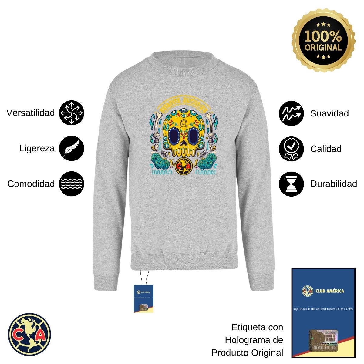 Sudadera Hombre América Día de Muertos