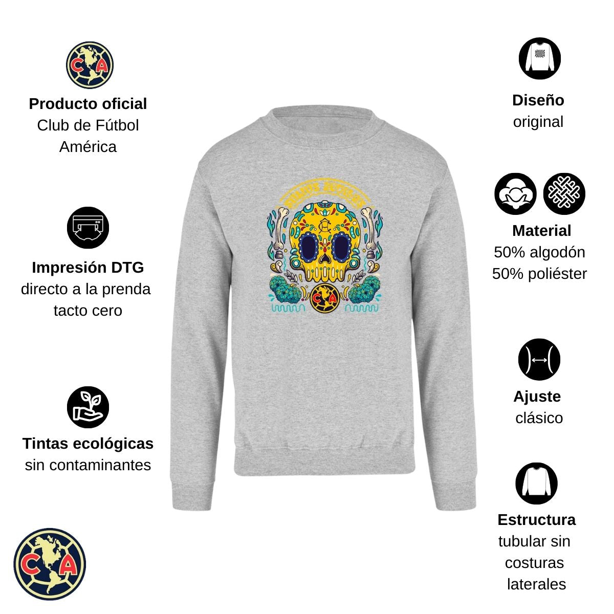 Sudadera Hombre América Día de Muertos