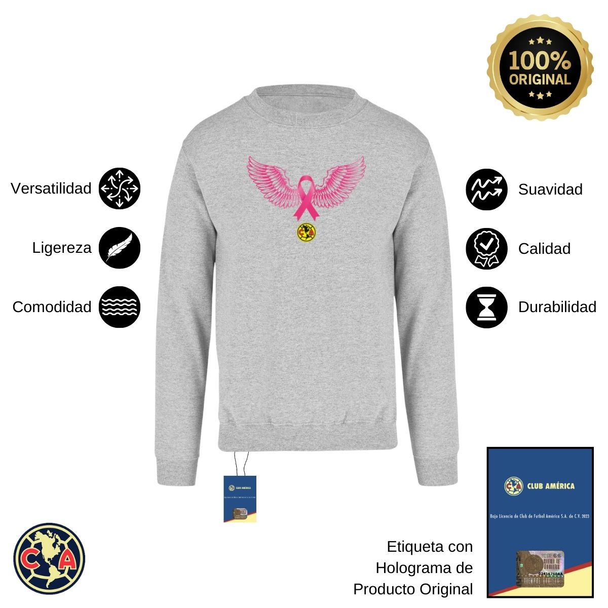 Sudadera Hombre América Vs Cáncer Mama