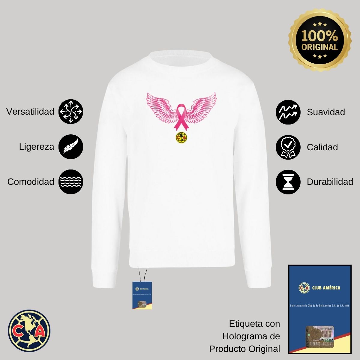 Sudadera Mujer América Vs Cáncer Mama