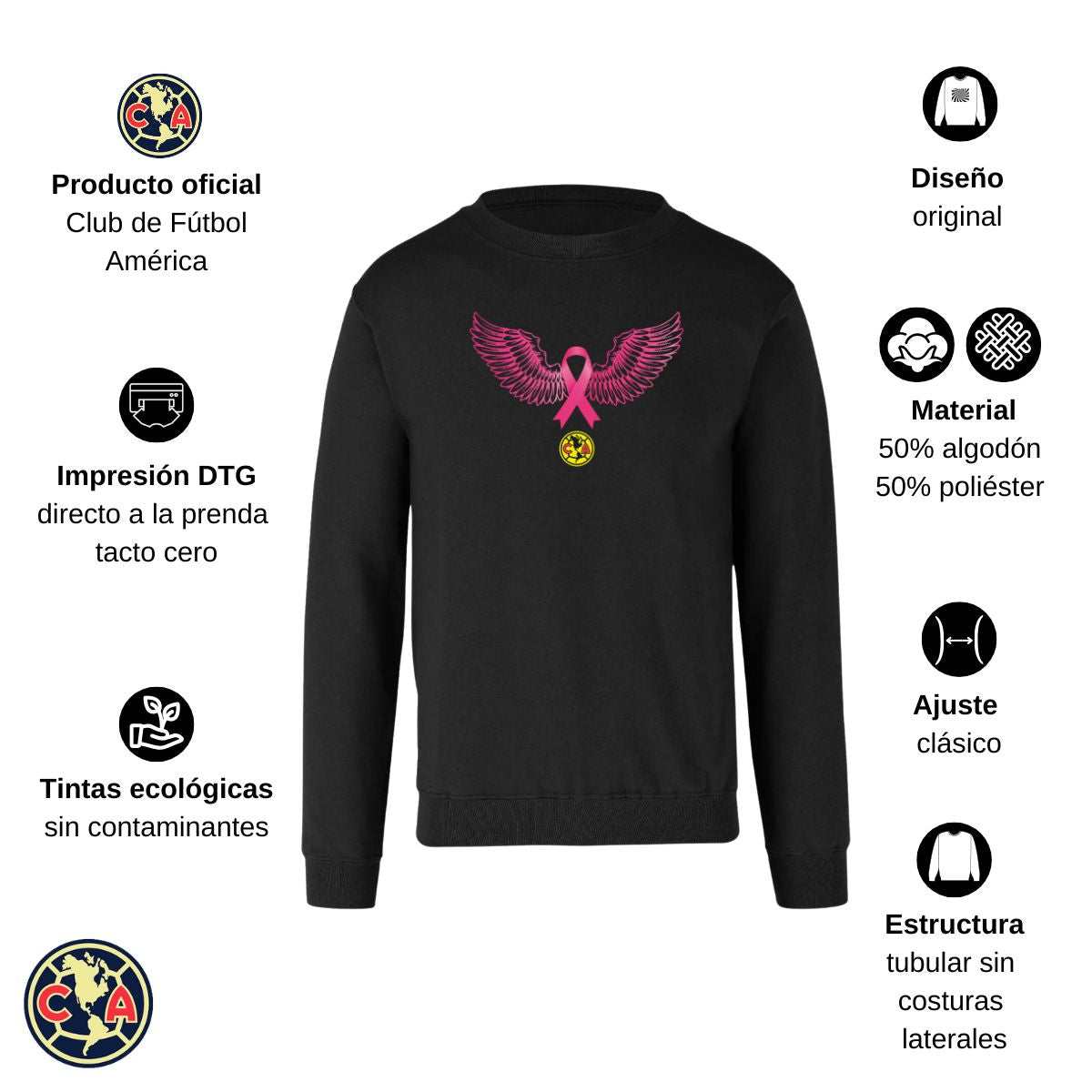 Sudadera Mujer América Vs Cáncer Mama