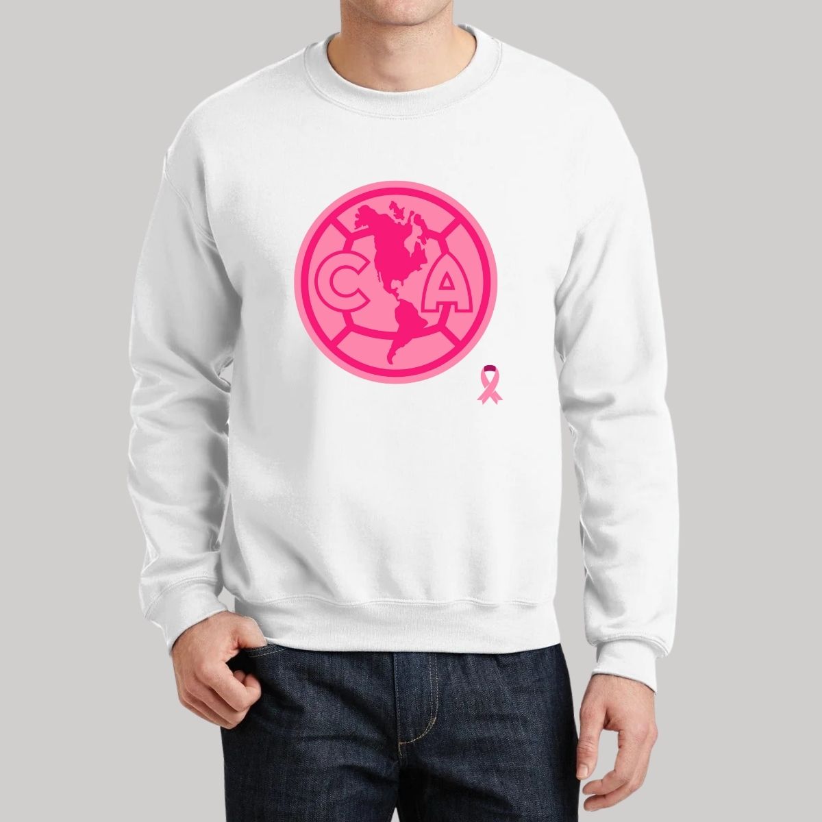 Sudadera Hombre América Logo Rosa