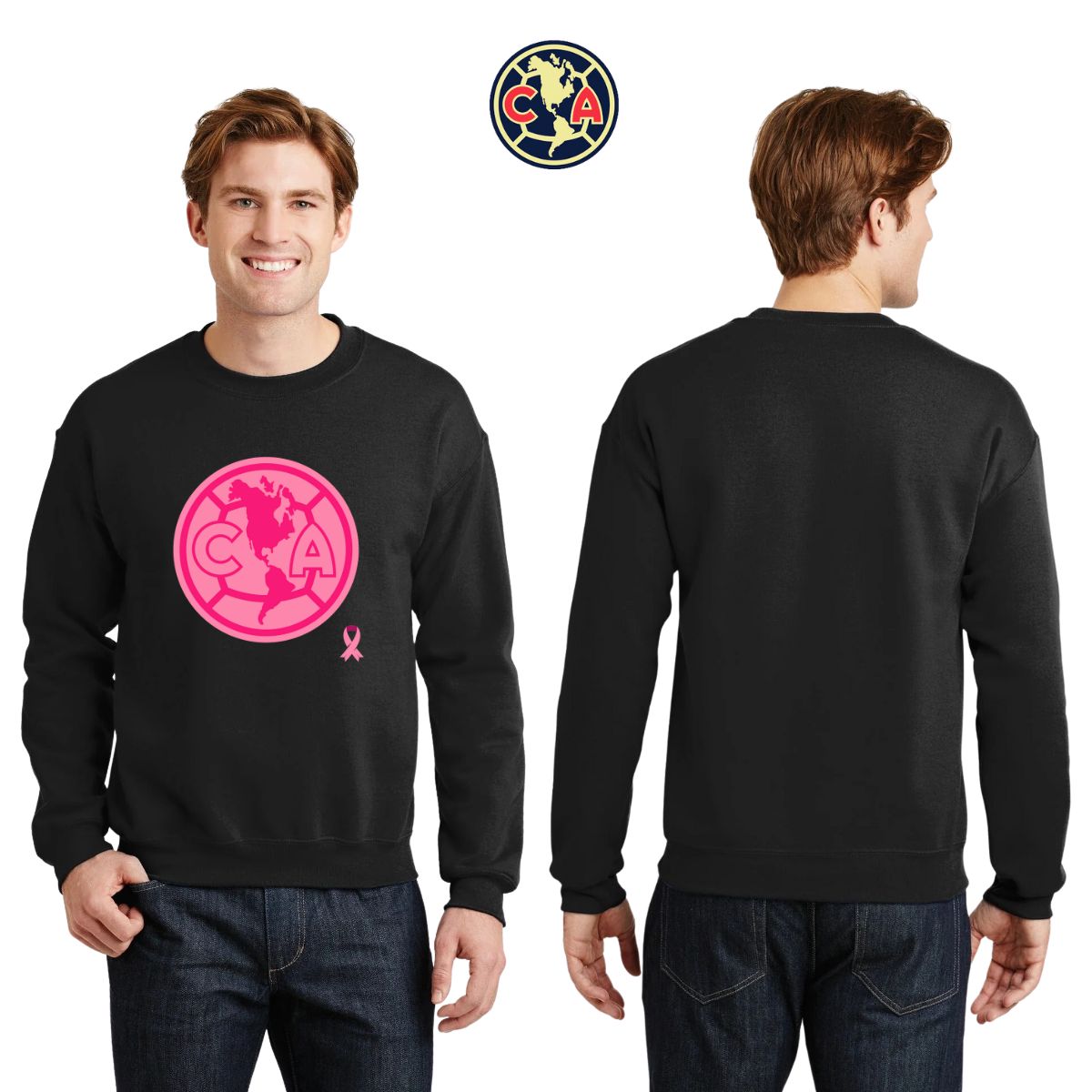 Sudadera Hombre América Logo Rosa