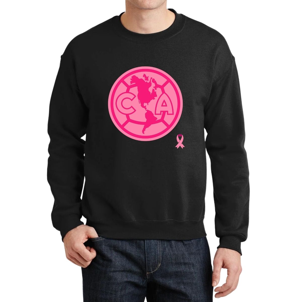 Sudadera Hombre América Logo Rosa