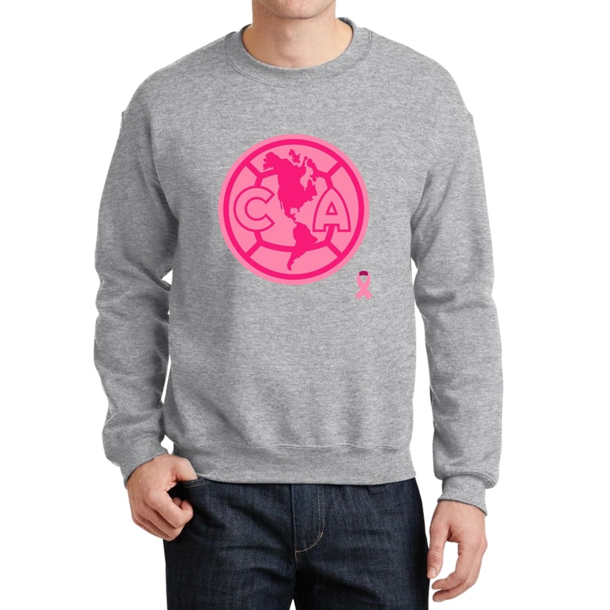 Sudadera Hombre América Logo Rosa