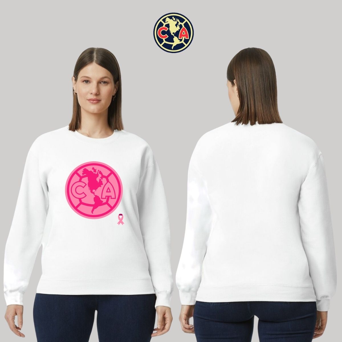 Sudadera Mujer América Logo Rosa