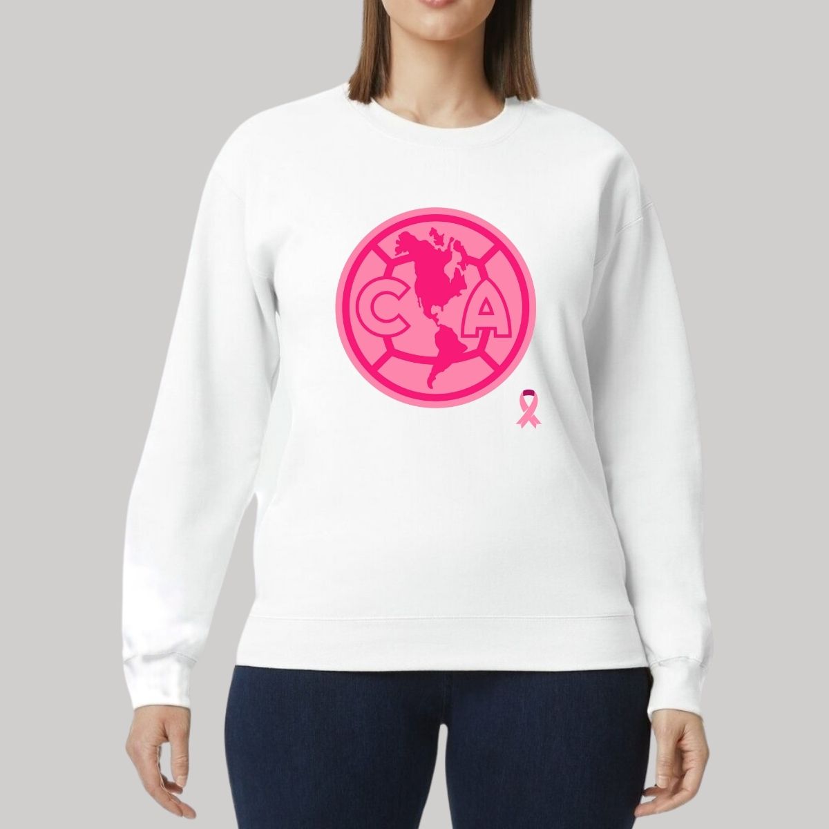 Sudadera Mujer América Logo Rosa