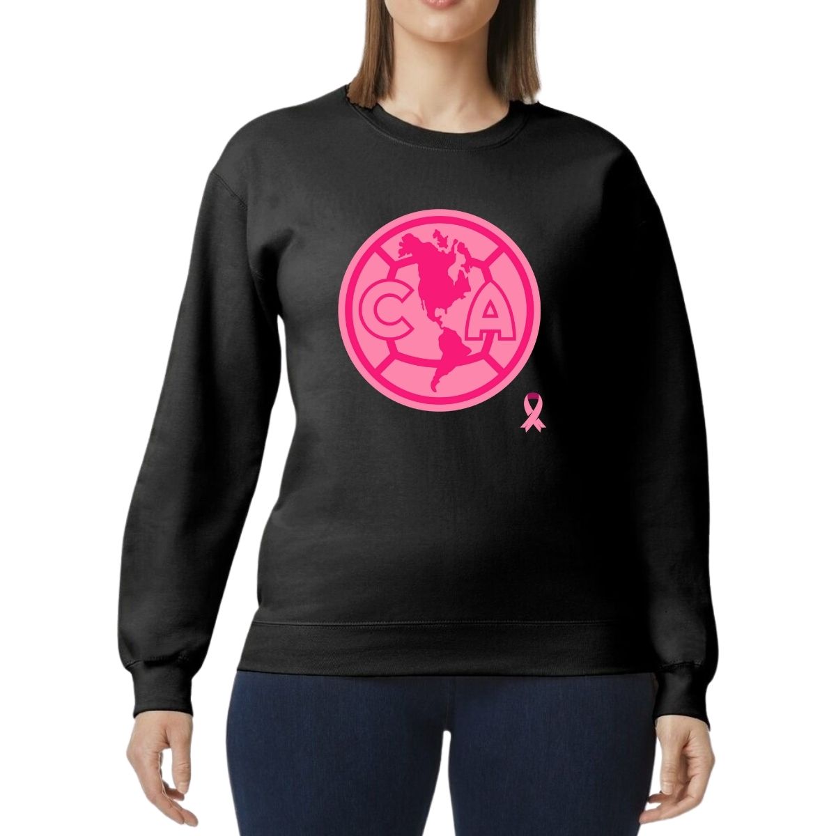 Sudadera Mujer América Logo Rosa