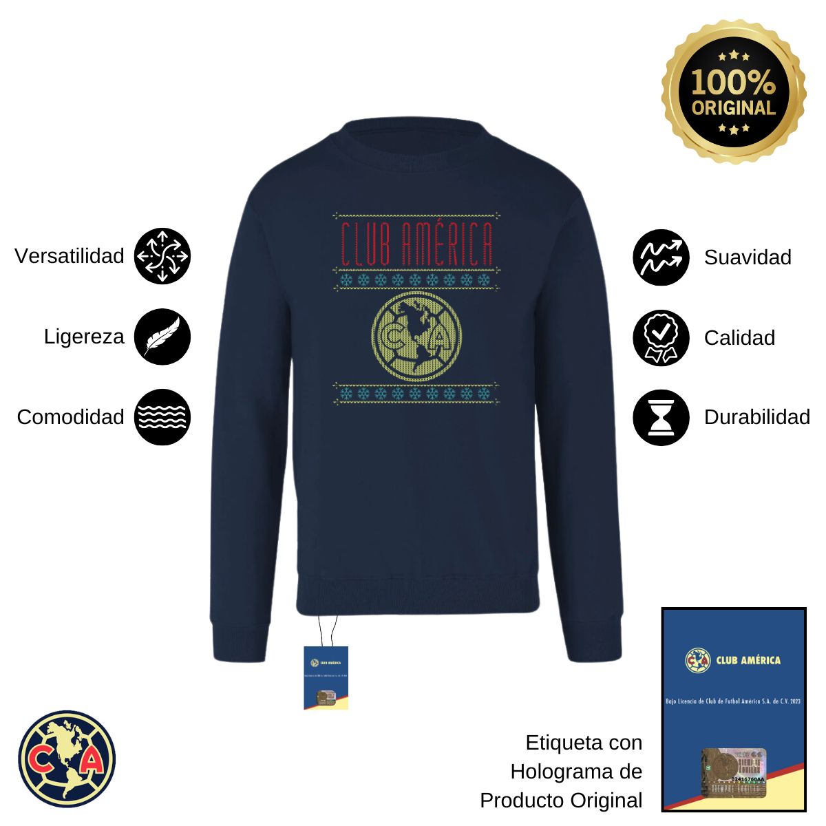 Sudadera Mujer América Navideña