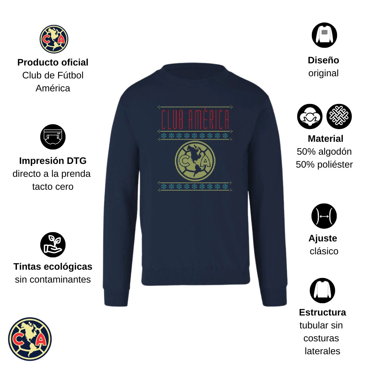 Sudadera Mujer América Navideña