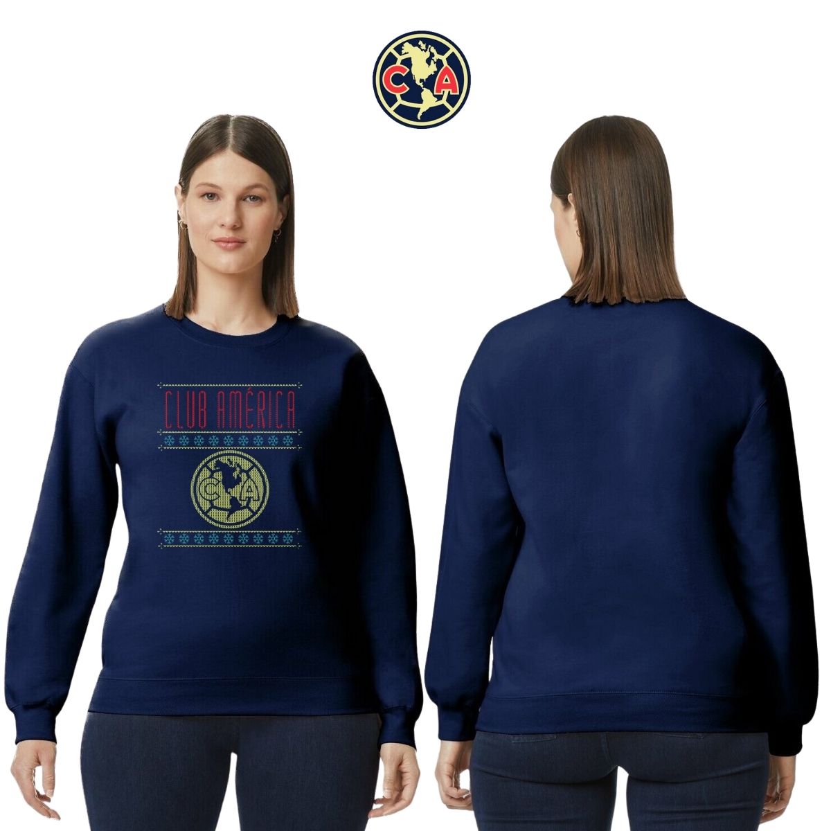 Sudadera Mujer América Navideña