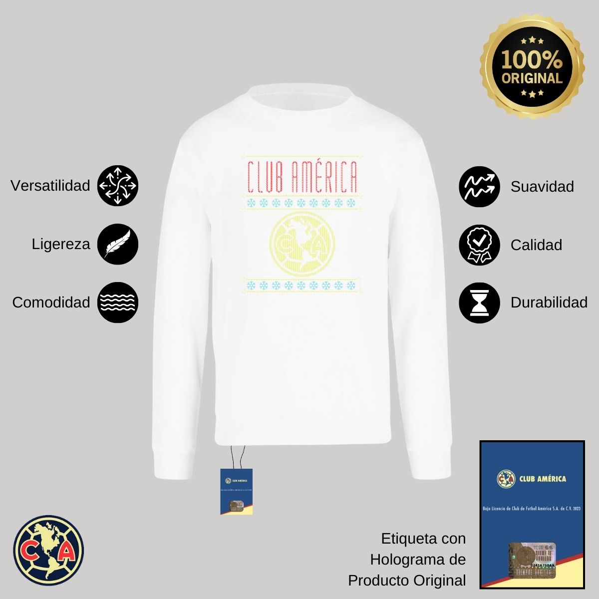 Sudadera Mujer América Navideña