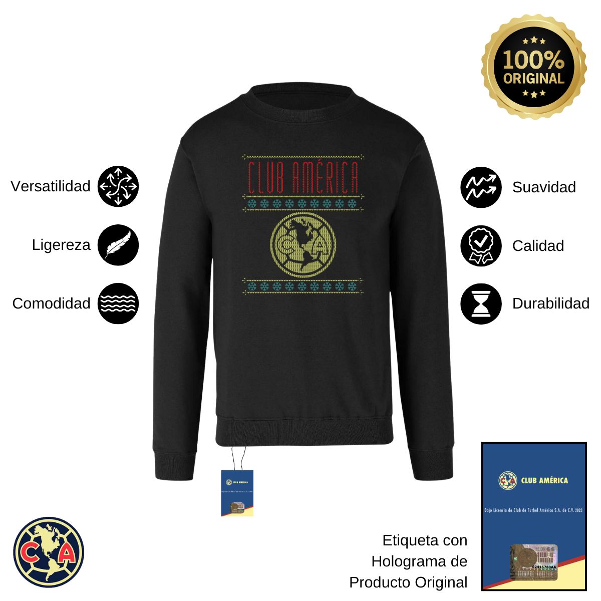 Sudadera Mujer América Navideña