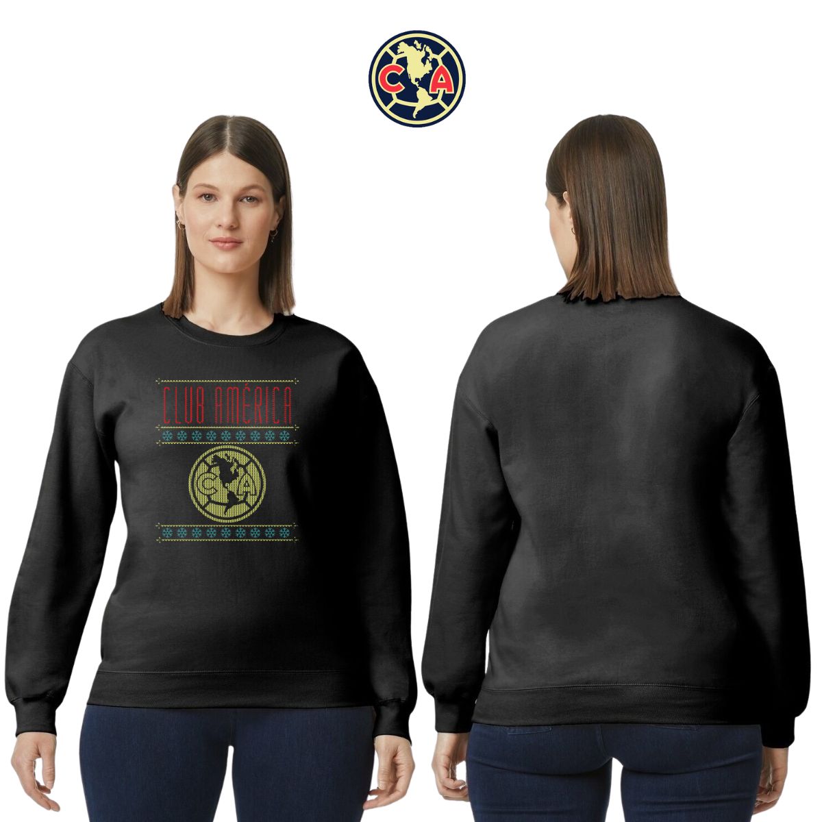 Sudadera Mujer América Navideña