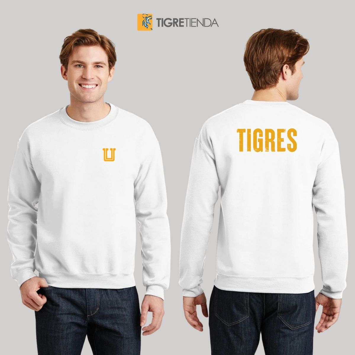 Sudadera Hombre Tigres UANL Logo U Amarillo