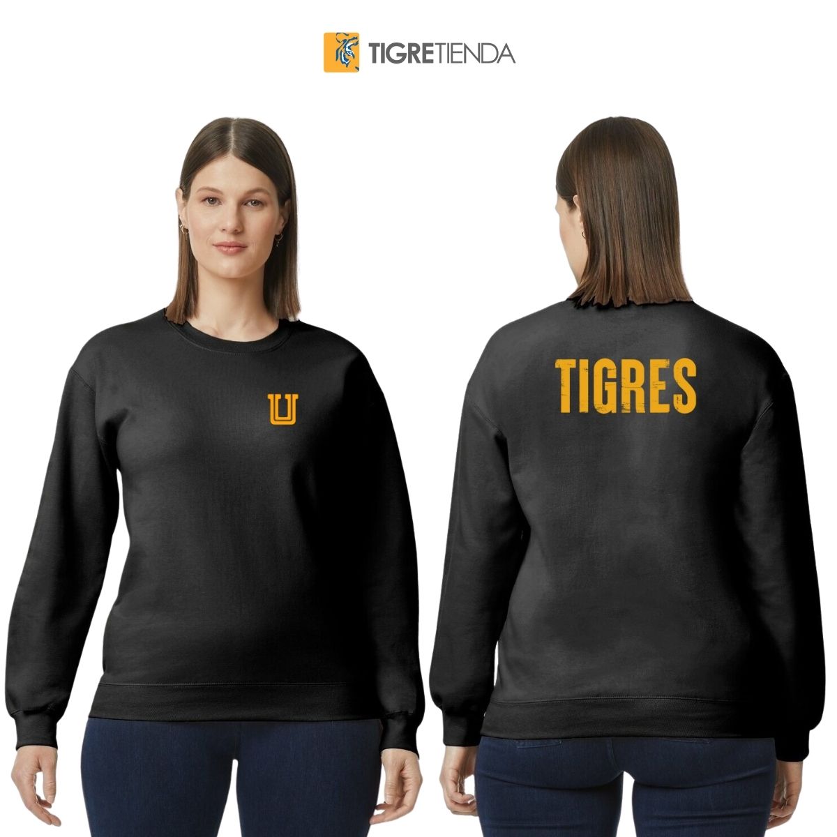 Sudadera Mujer Tigres UANL Logo U Amarillo