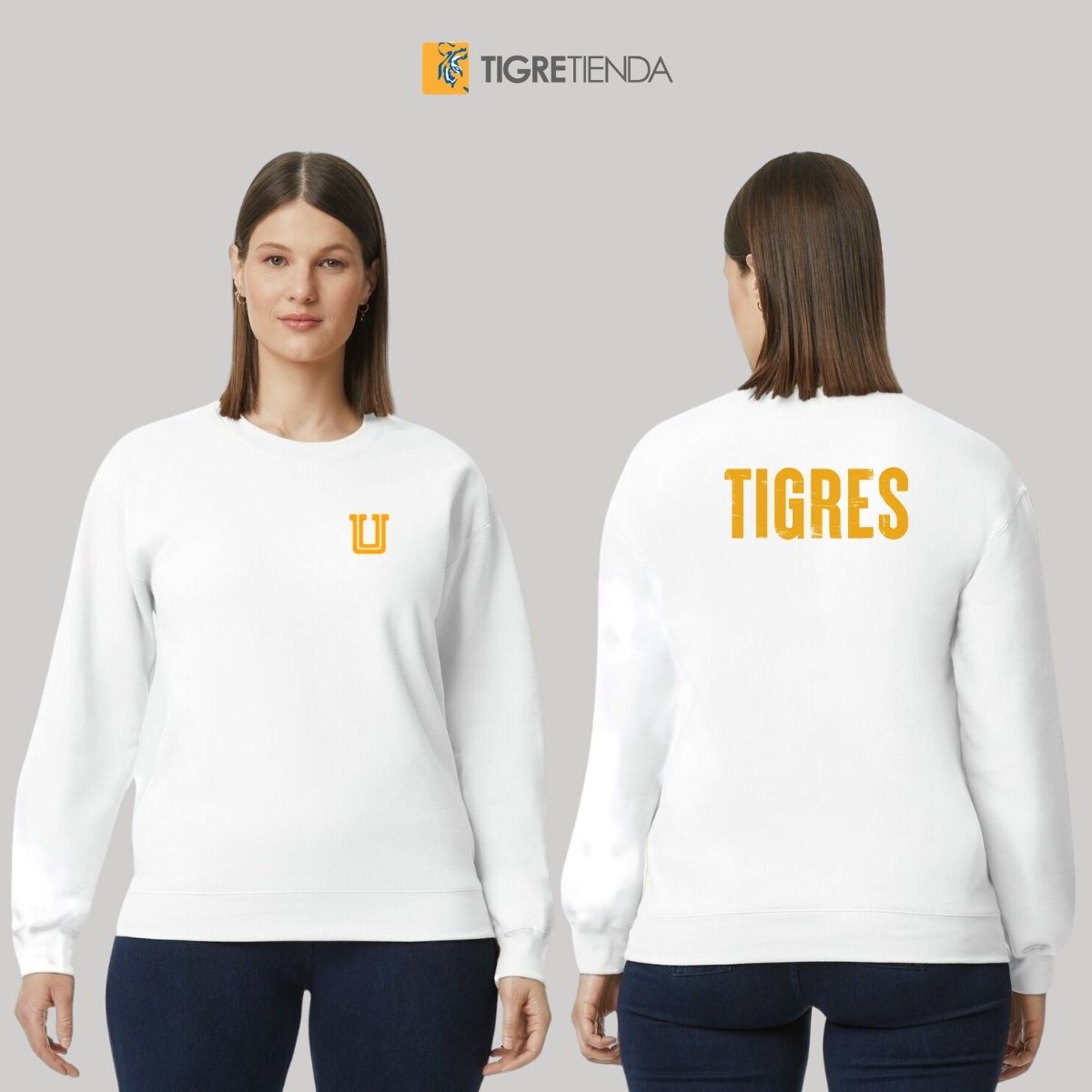 Sudadera Mujer Tigres UANL Logo U Amarillo