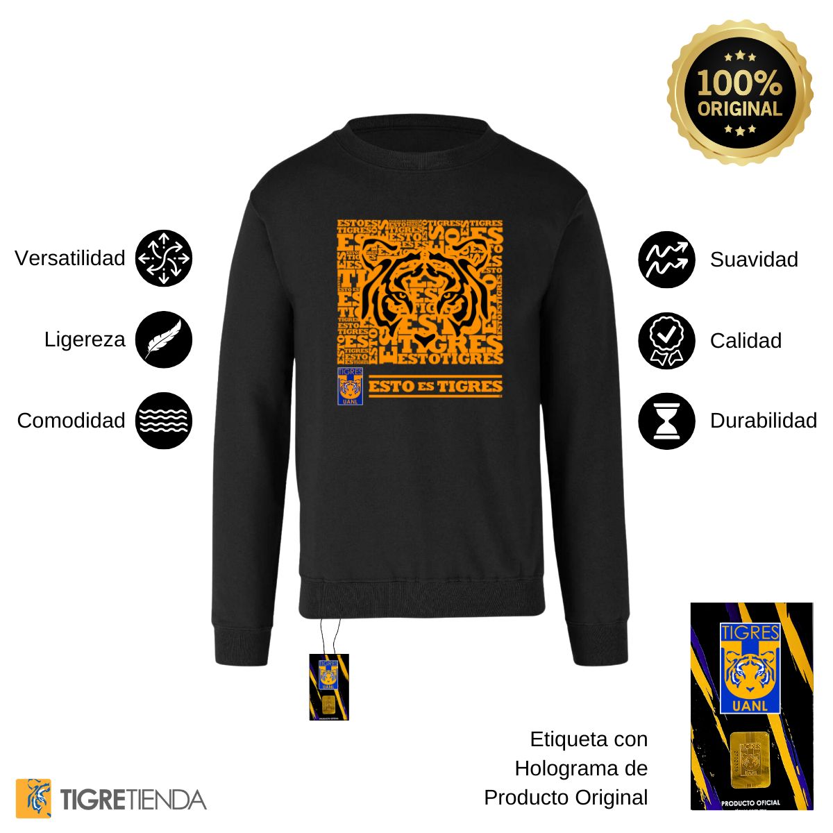 Sudadera Hombre Tigres UANL Esto es Tigres