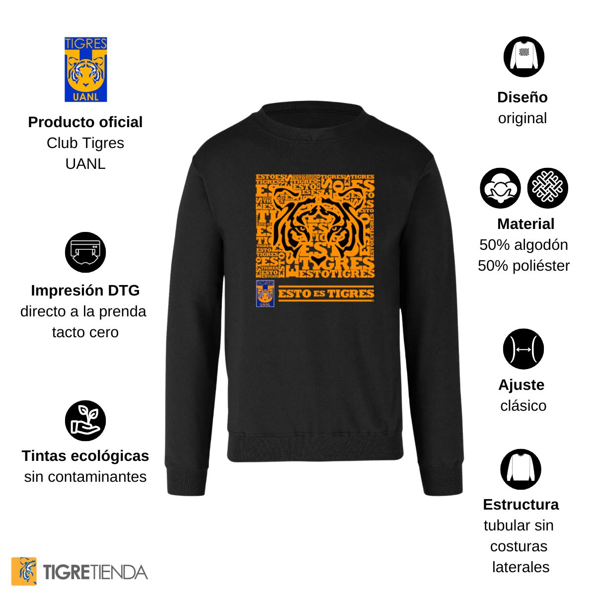 Sudadera Hombre Tigres UANL Esto es Tigres