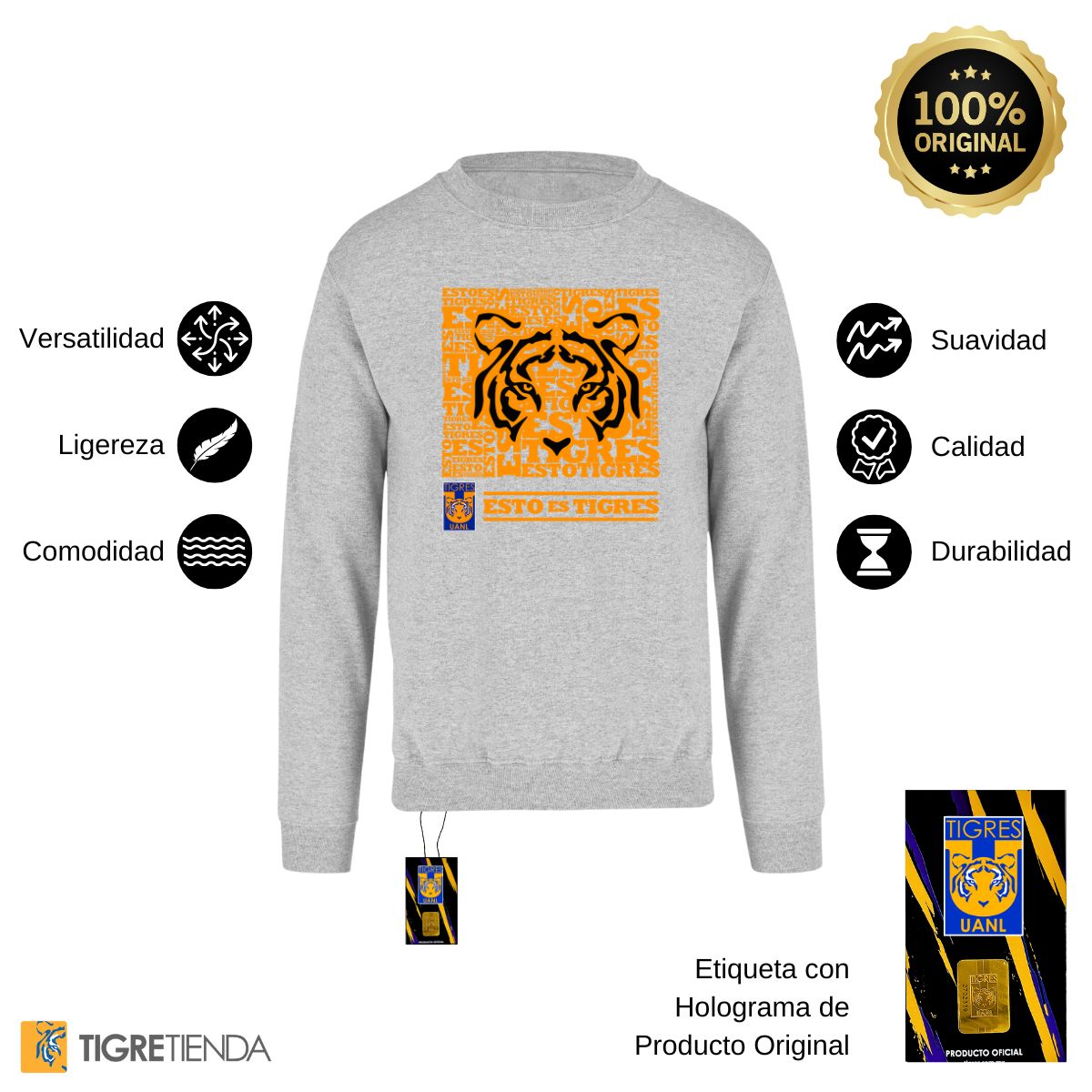 Sudadera Hombre Tigres UANL Esto es Tigres