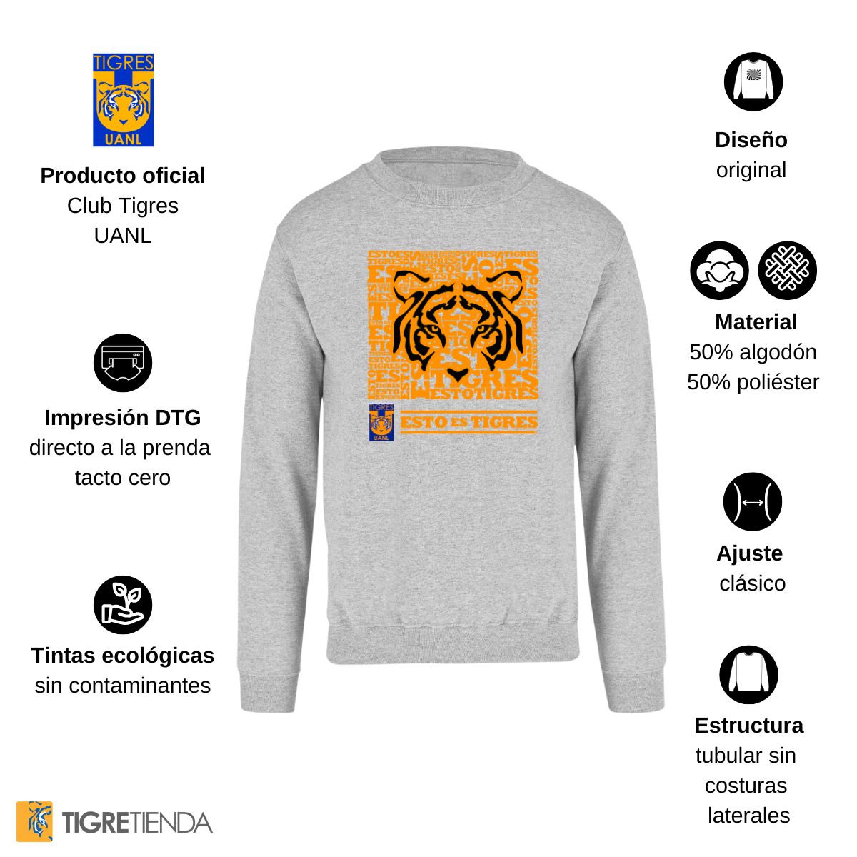 Sudadera Hombre Tigres UANL Esto es Tigres