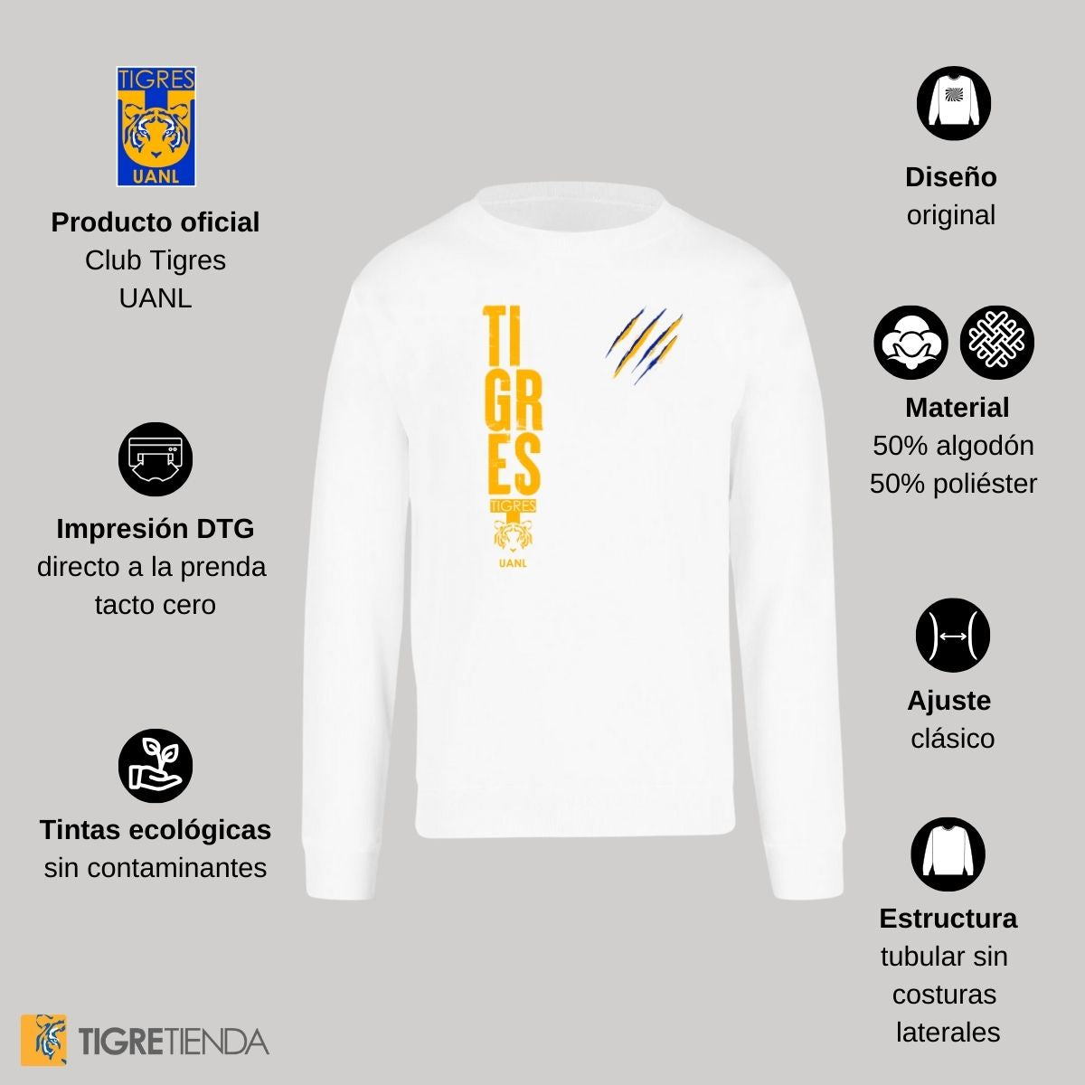 Sudadera Hombre Tigres UANL Tigres Rayas