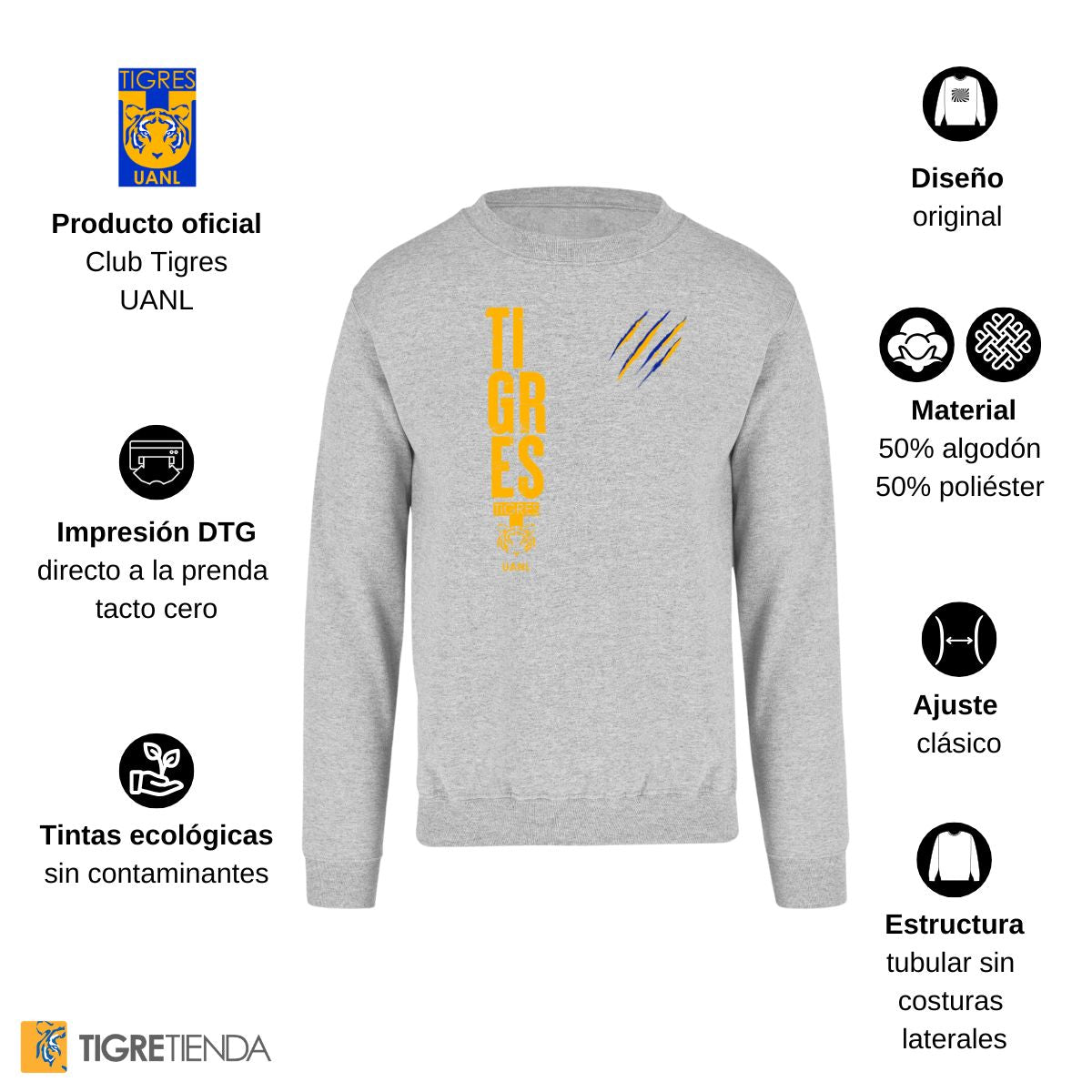 Sudadera Hombre Tigres UANL Tigres Rayas