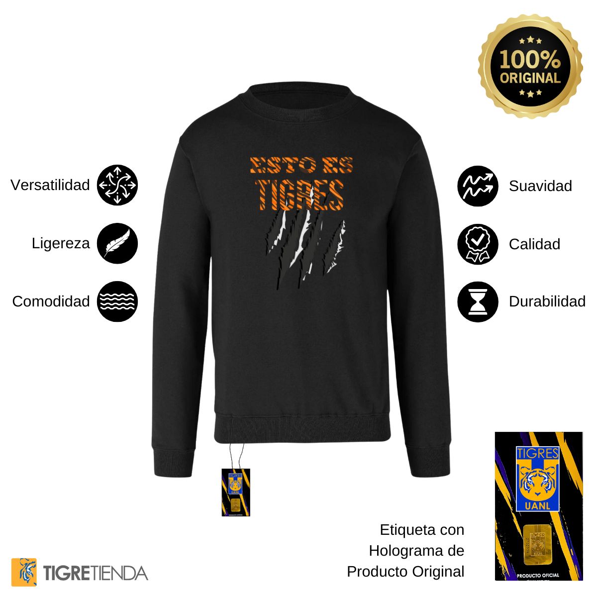 Sudadera Hombre Tigres UANL Esto es Tigres Zarpazo