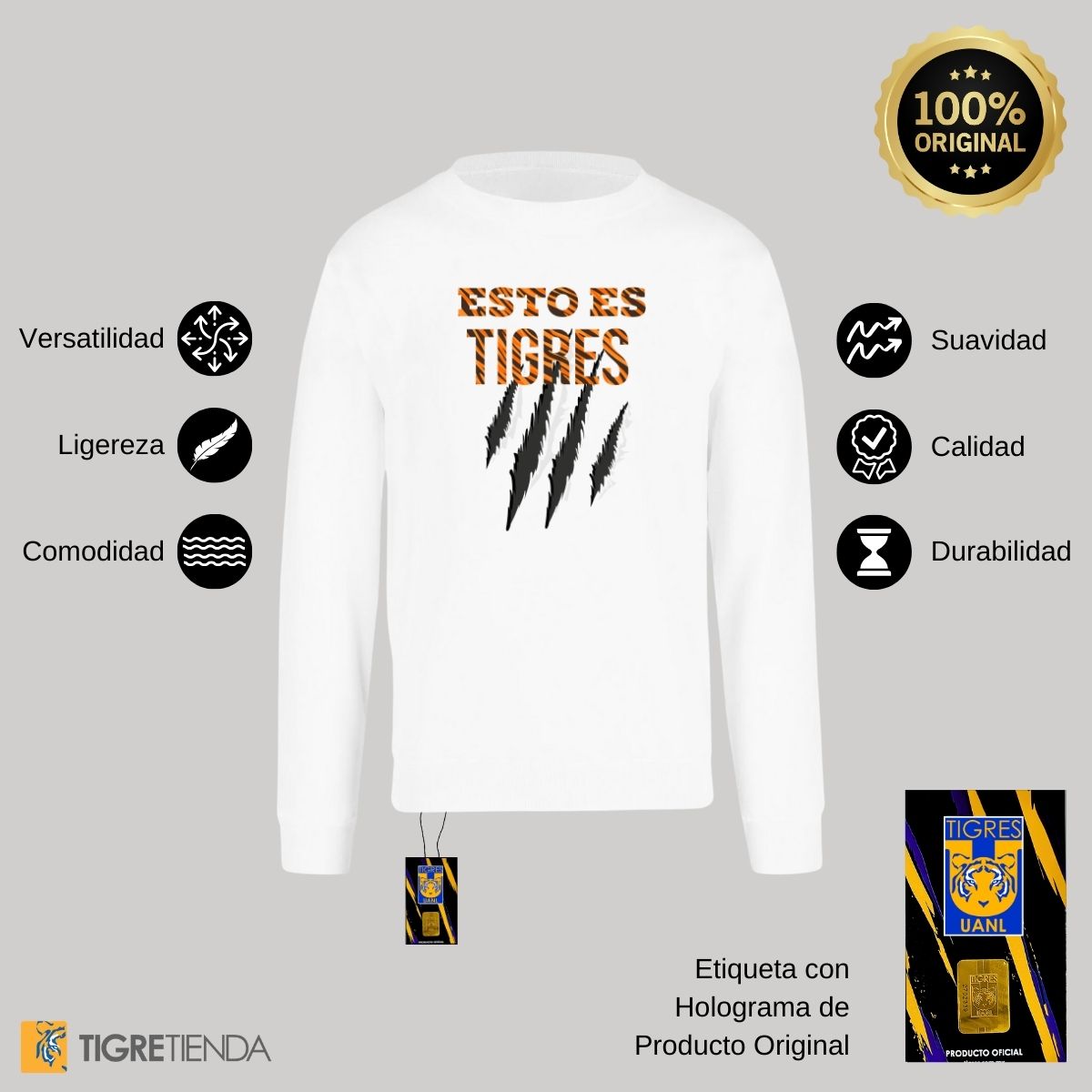 Sudadera Hombre Tigres UANL Esto es Tigres Zarpazo