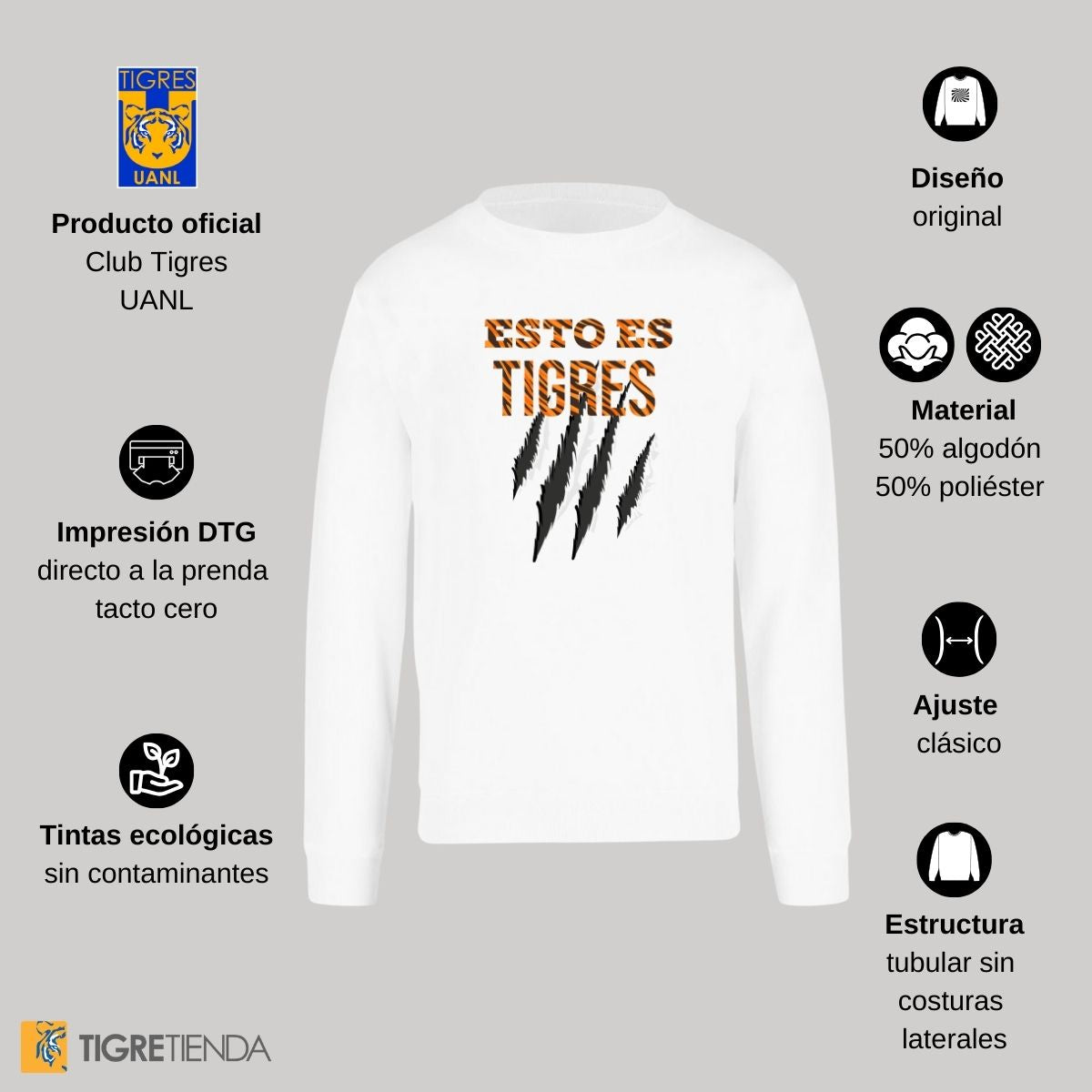 Sudadera Hombre Tigres UANL Esto es Tigres Zarpazo