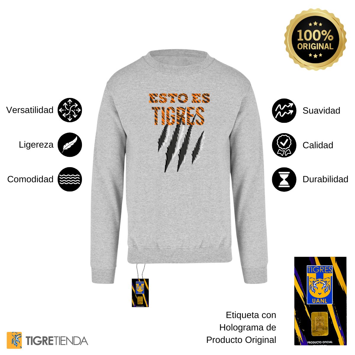 Sudadera Hombre Tigres UANL Esto es Tigres Zarpazo