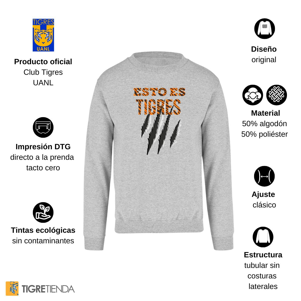 Sudadera Hombre Tigres UANL Esto es Tigres Zarpazo