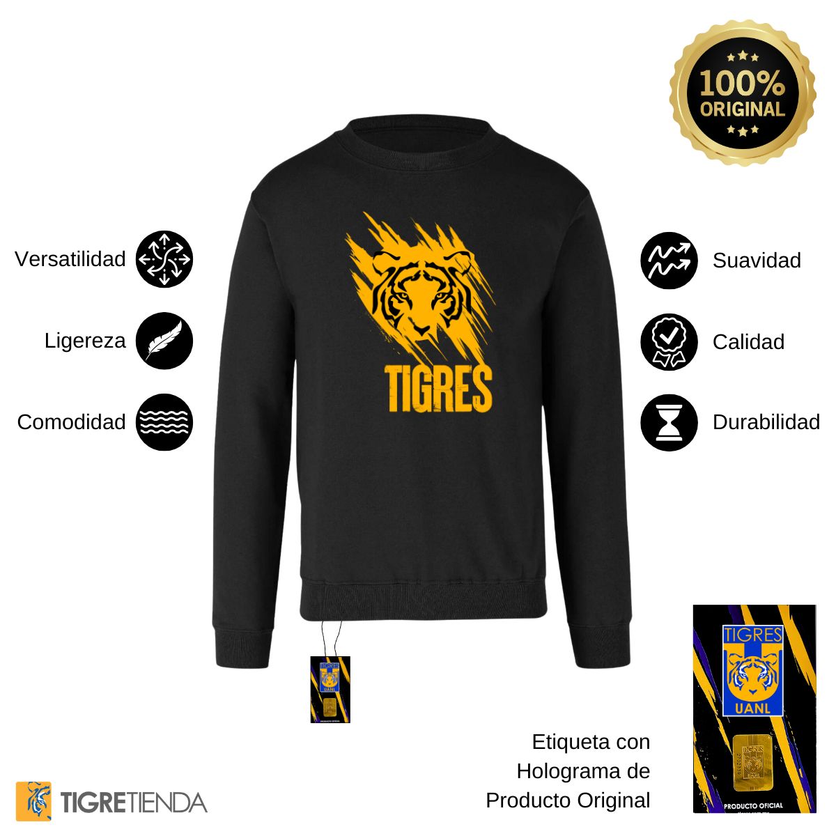 Sudadera Hombre Tigres UANL Rostro