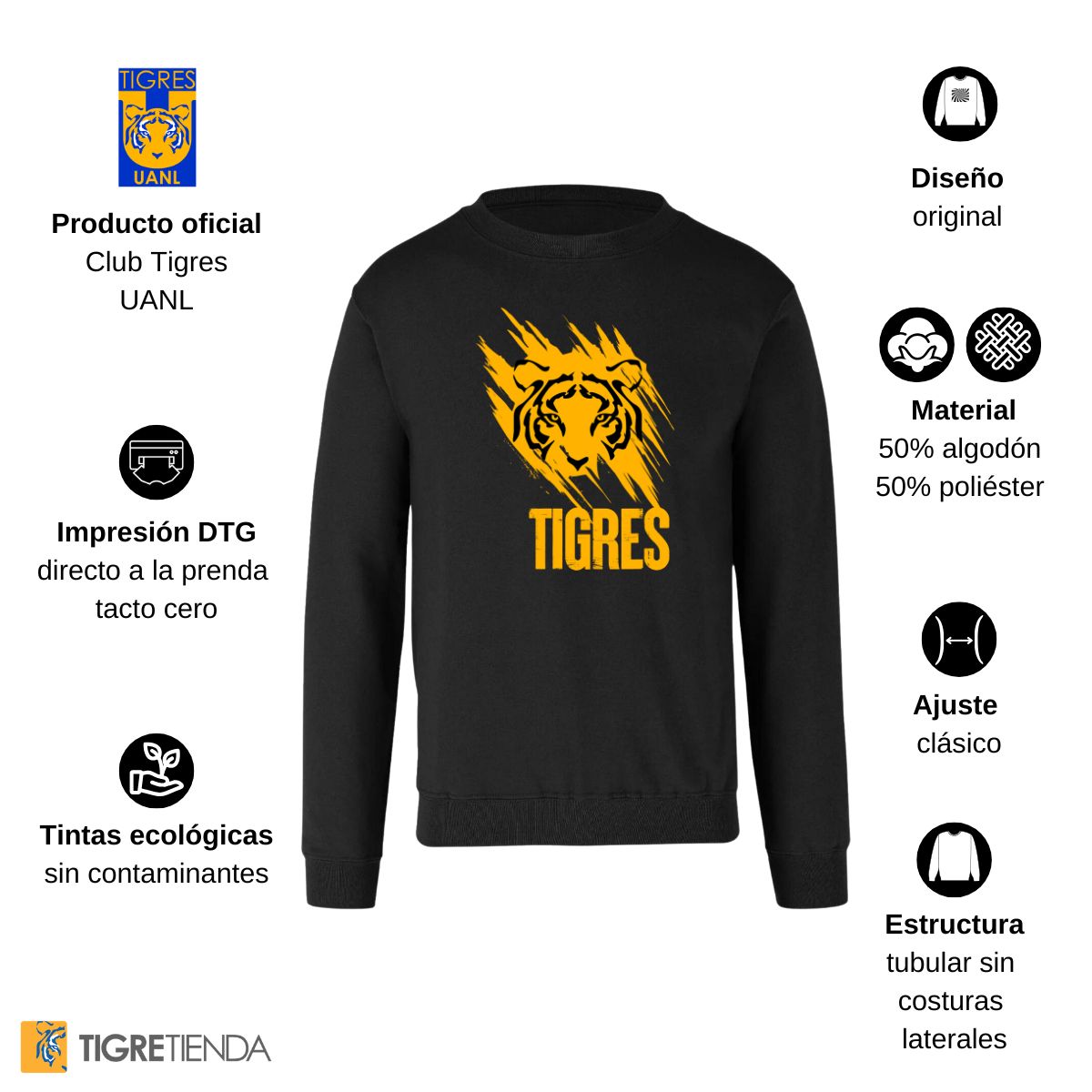 Sudadera Hombre Tigres UANL Rostro