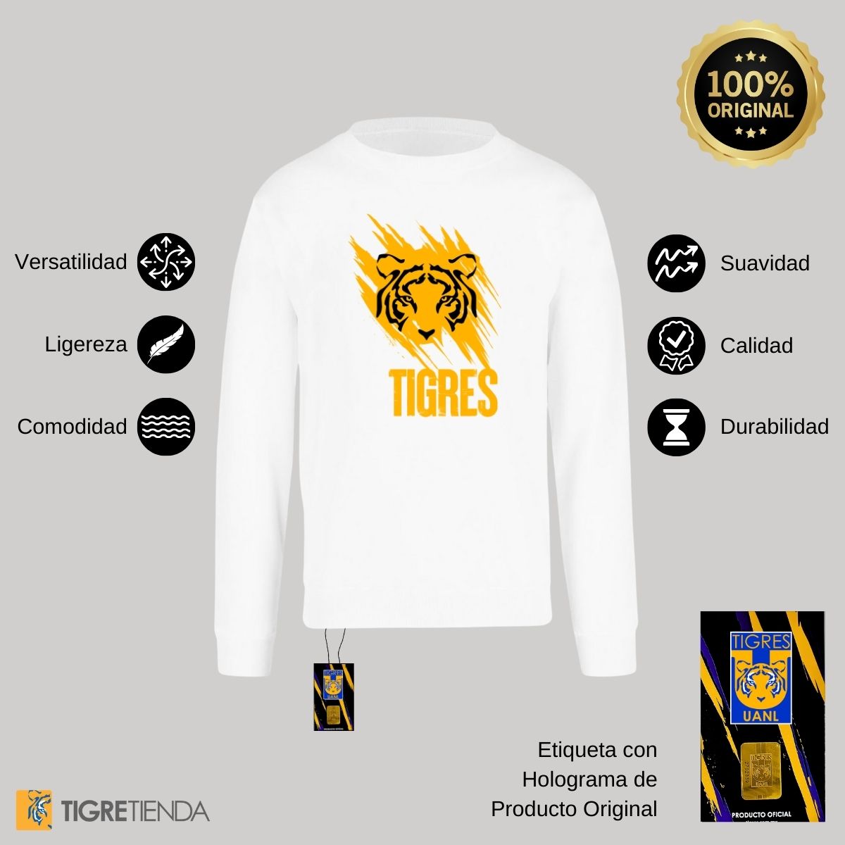 Sudadera Hombre Tigres UANL Rostro