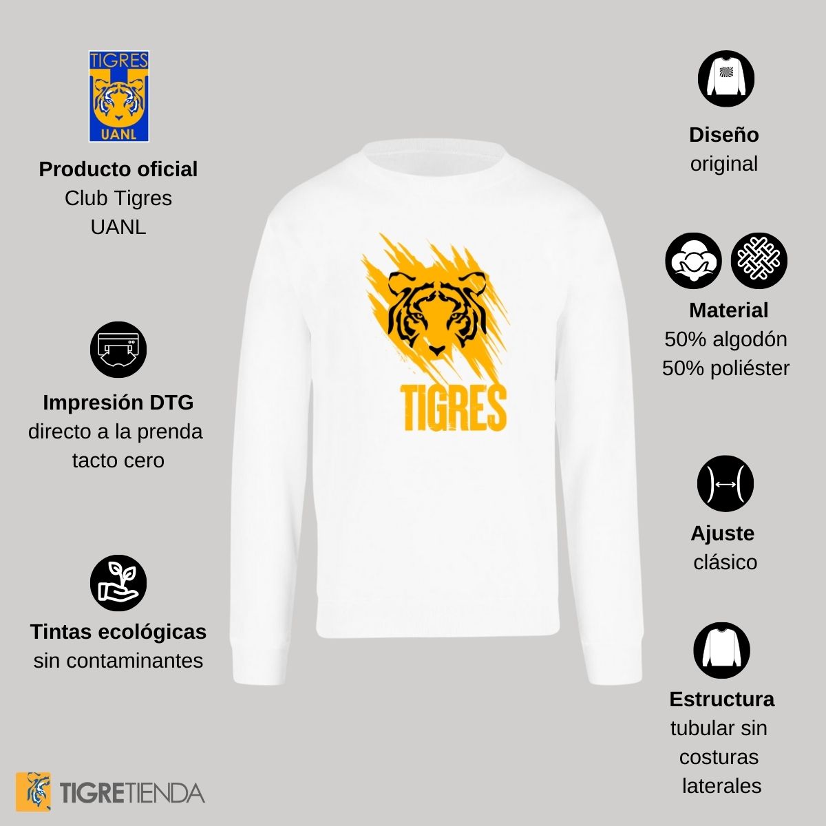 Sudadera Hombre Tigres UANL Rostro