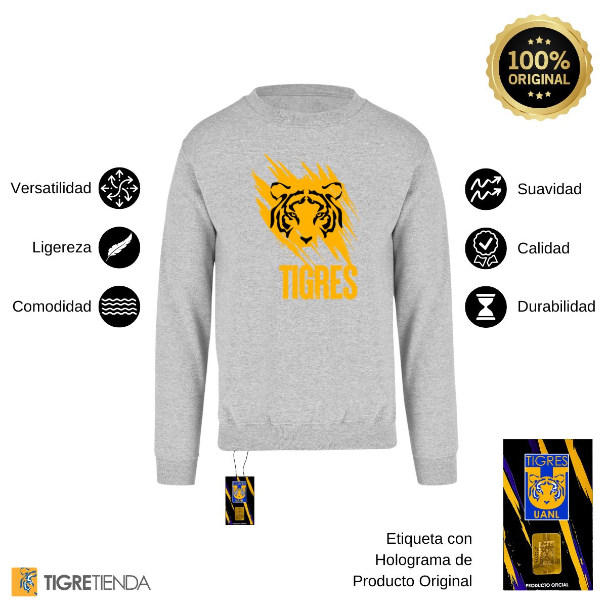 Sudadera Hombre Tigres UANL Rostro