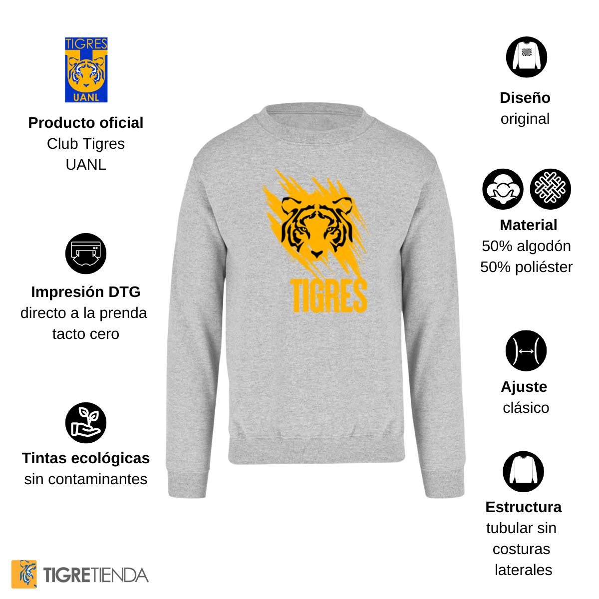 Sudadera Hombre Tigres UANL Rostro