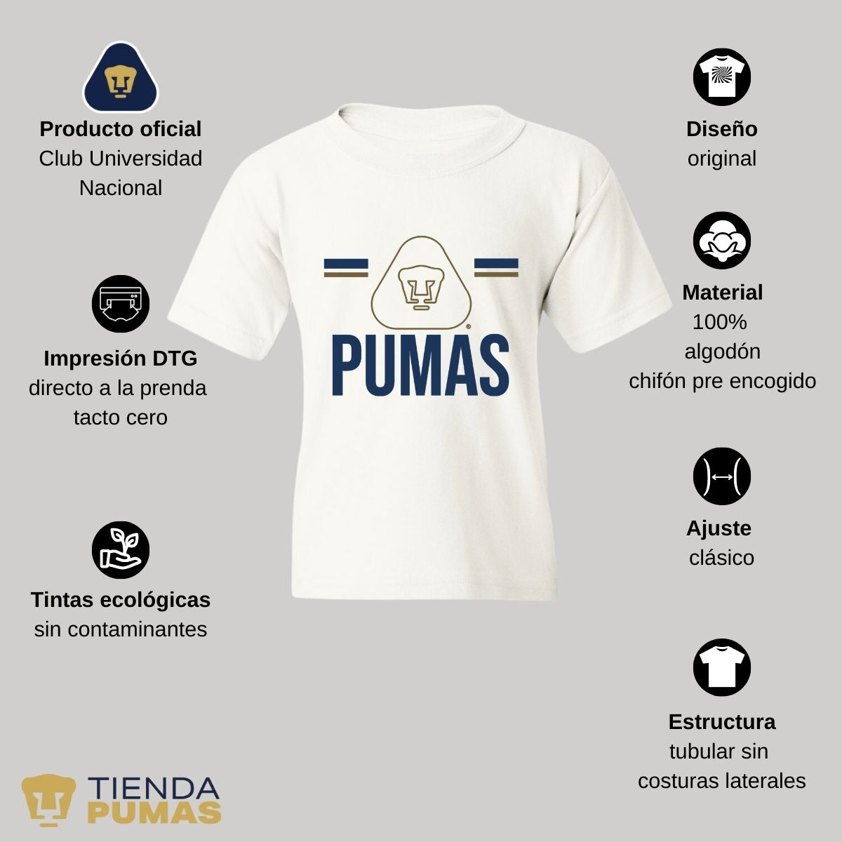 Playera Niños Pumas UNAM Insignia