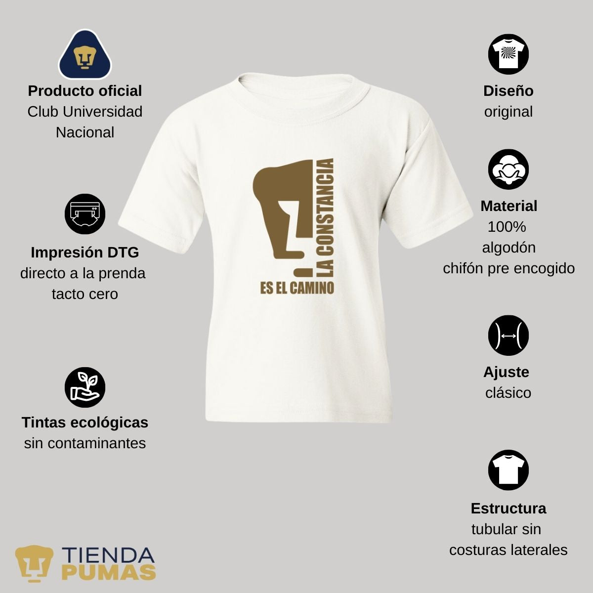 Playera Niños Pumas UNAM La constancia