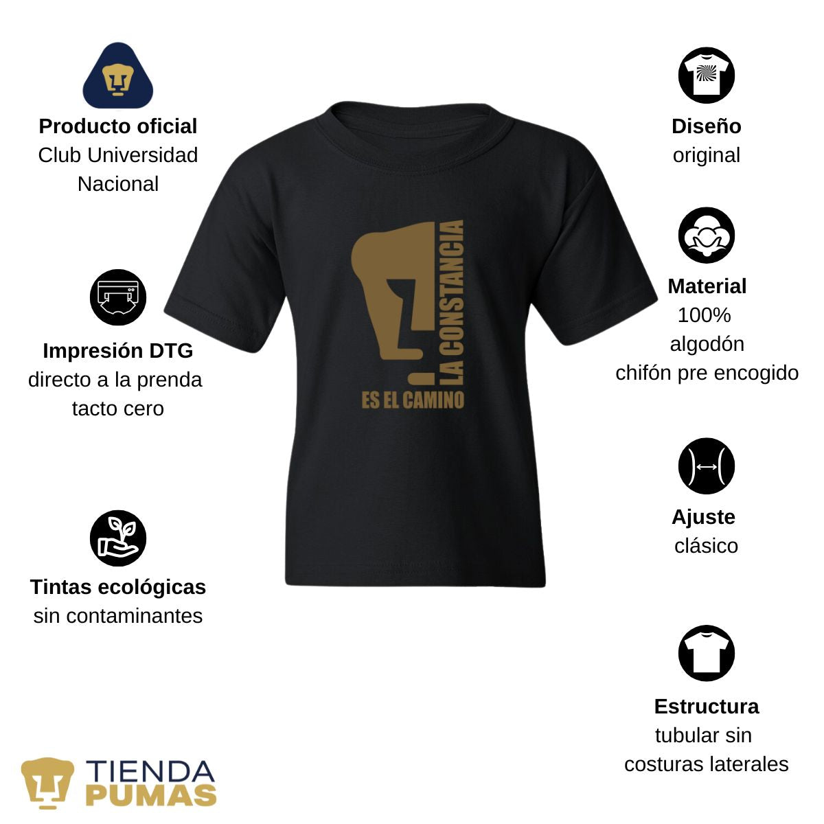 Playera Niños Pumas UNAM La constancia