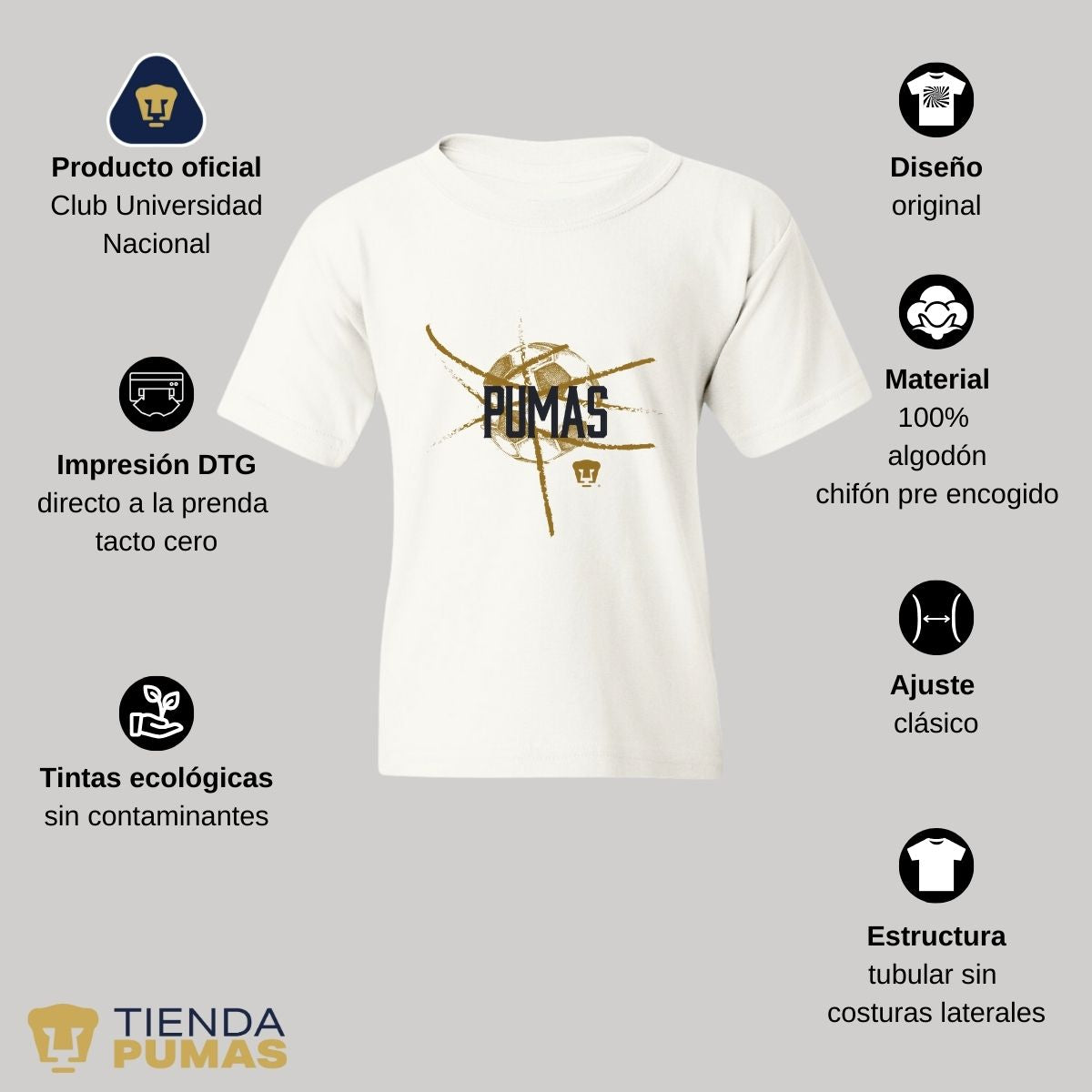 Playera Niños Pumas UNAM Balón