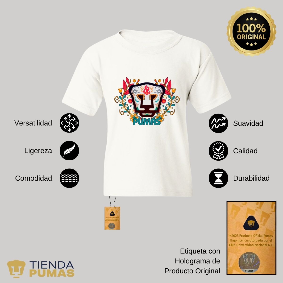 Playera Niños Pumas UNAM Día de Muertos