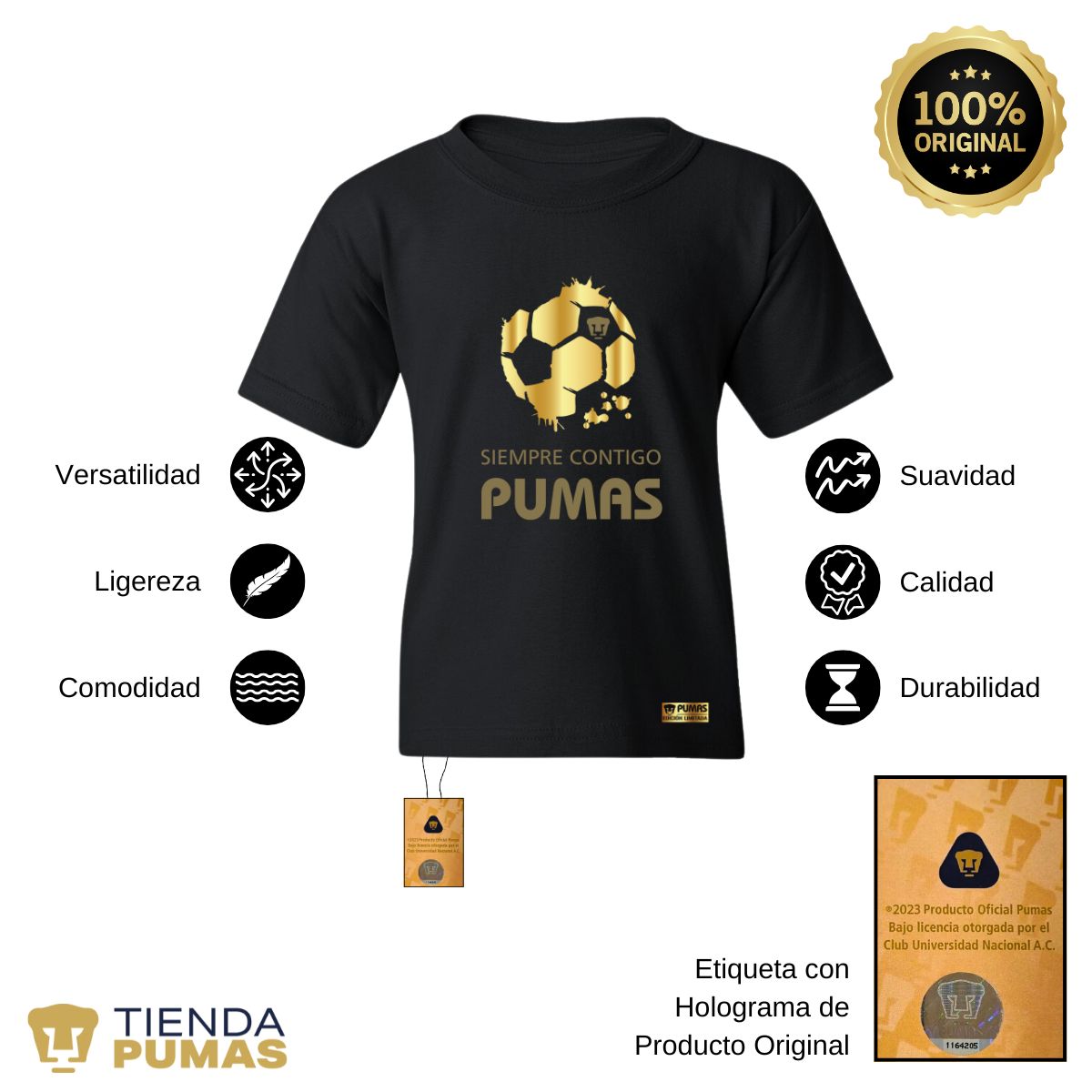 Playera Niños Pumas UNAM Ed Lmt 2 Siempre contigo