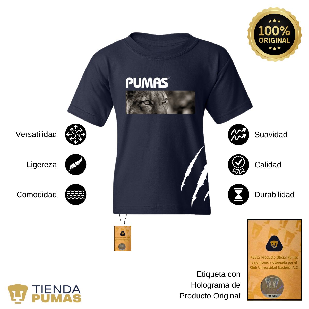 Playera Niños Pumas UNAM Enfoque