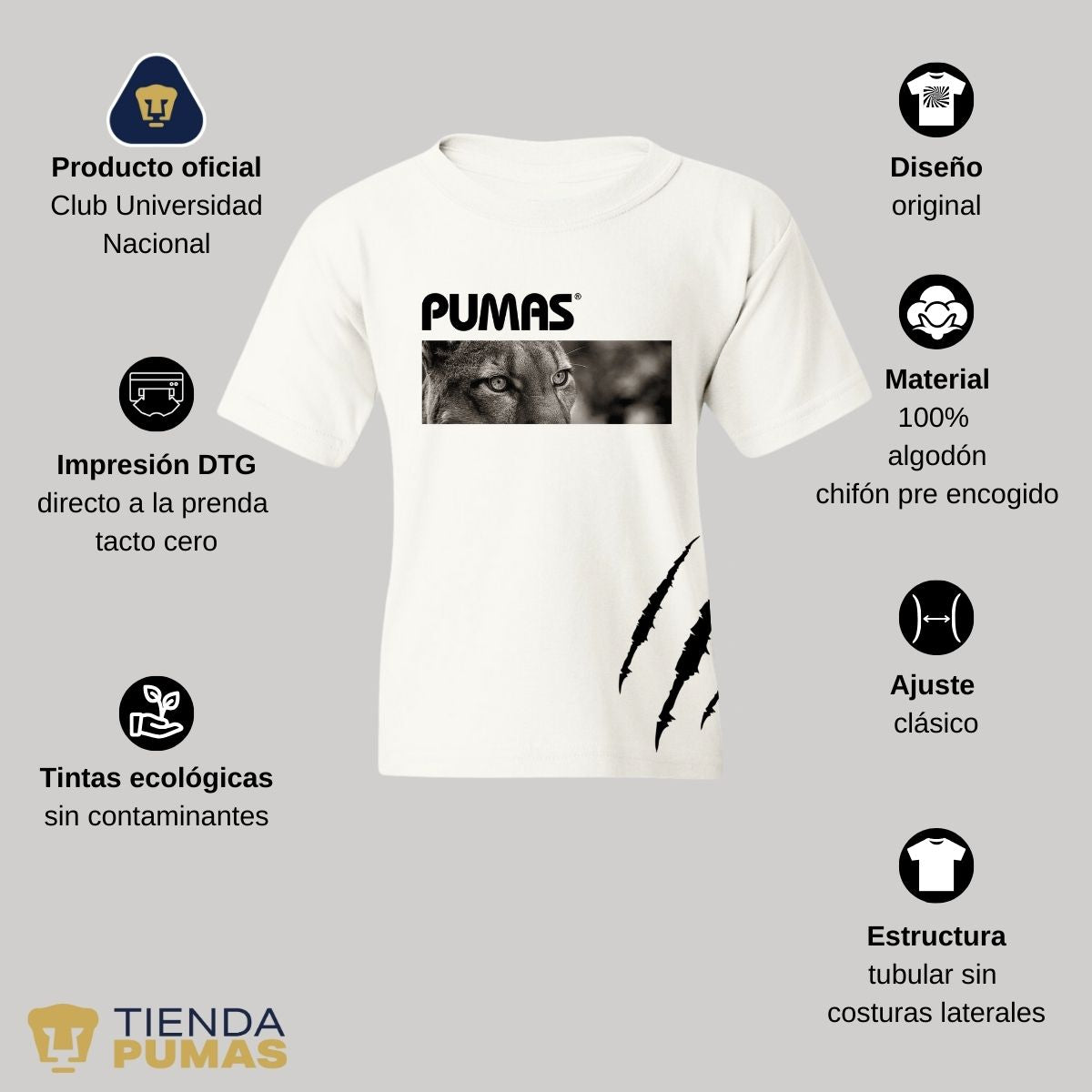 Playera Niños Pumas UNAM Enfoque