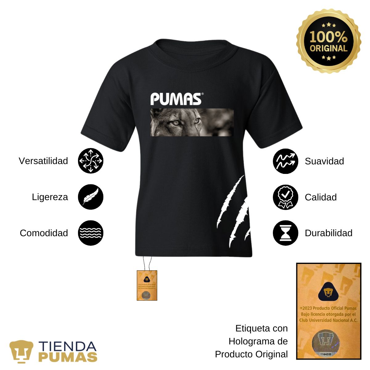 Playera Niños Pumas UNAM Enfoque