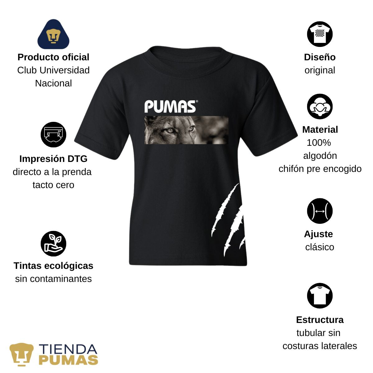 Playera Niños Pumas UNAM Enfoque